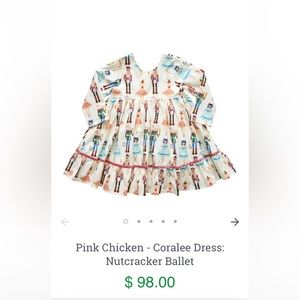 Pink chicken -5y nutcracker dress worn once.
